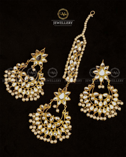 Kundan Baali with Long Tika-2935