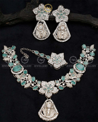 RAHA Turkish Necklace set N-1026-Silver