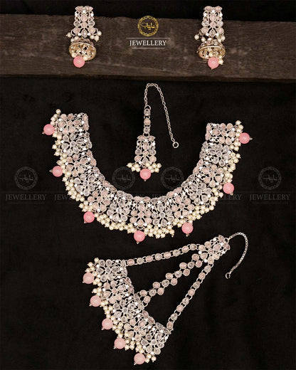 Fliexible Zirconia Bridal set-2852-Silver