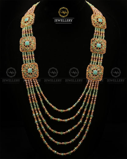 Bridal Broch Mala (with out Earrings)-2732-Golden Nayab Jewellery