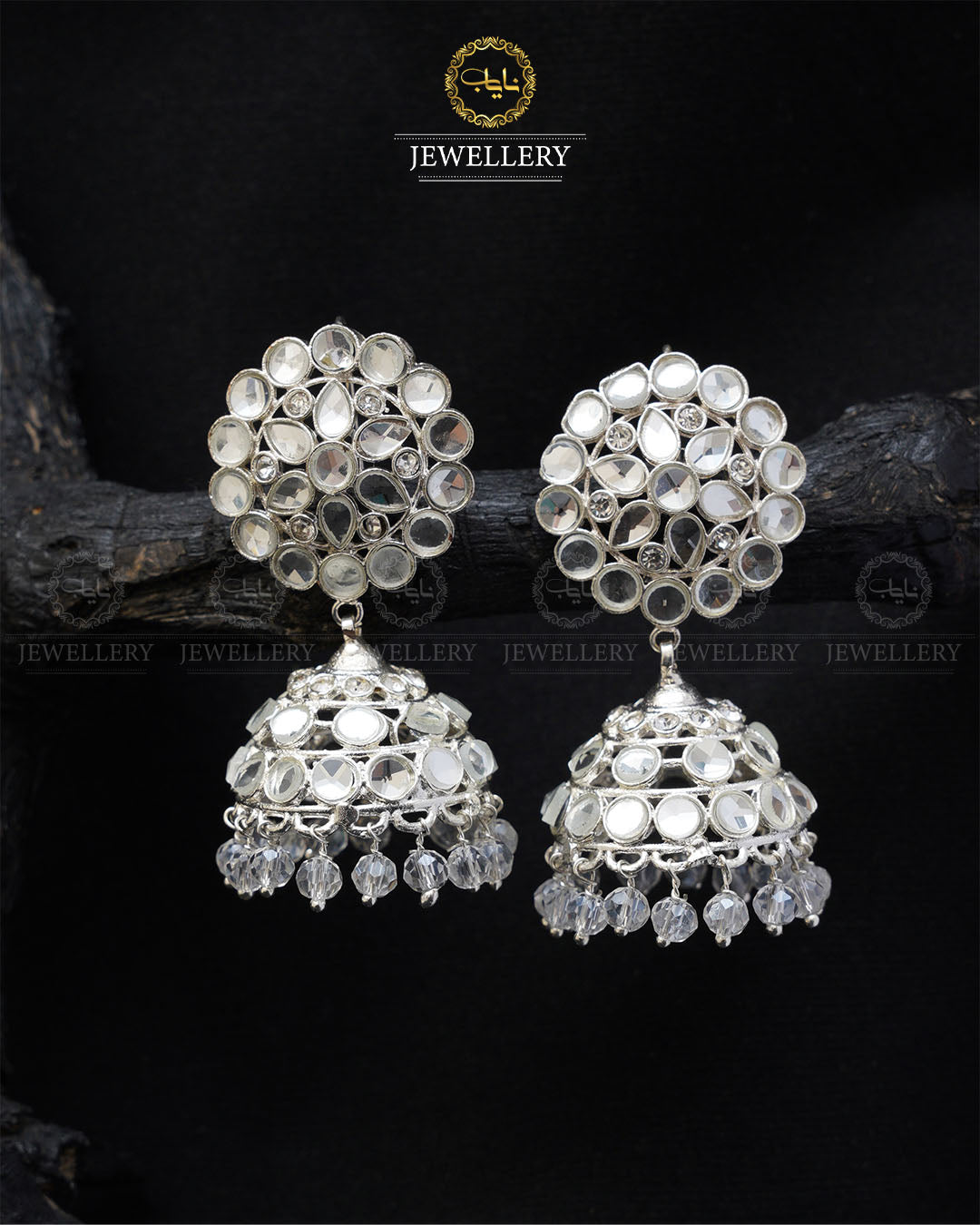 Kundan Jhumki -2034-Silver