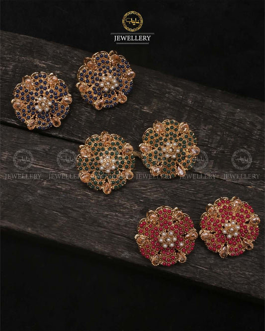 Noratan studs-2465-Golden Nayab Jewellery