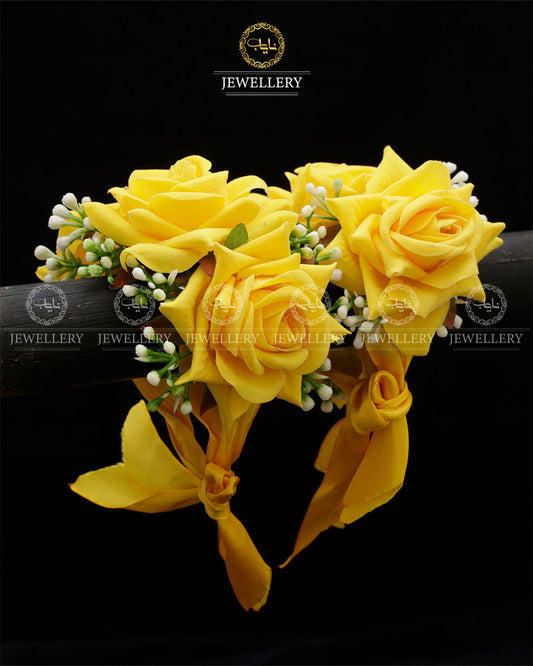 Mehndi Mayo Flower Hand Bracelet (Pair) A-6024