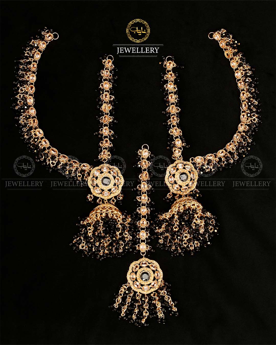 Bahubali Zarcon Earrings with Tika-2898