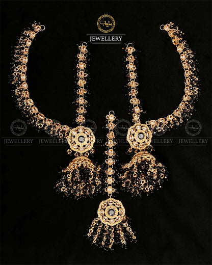 Bahubali Zarcon Earrings with Tika-2898
