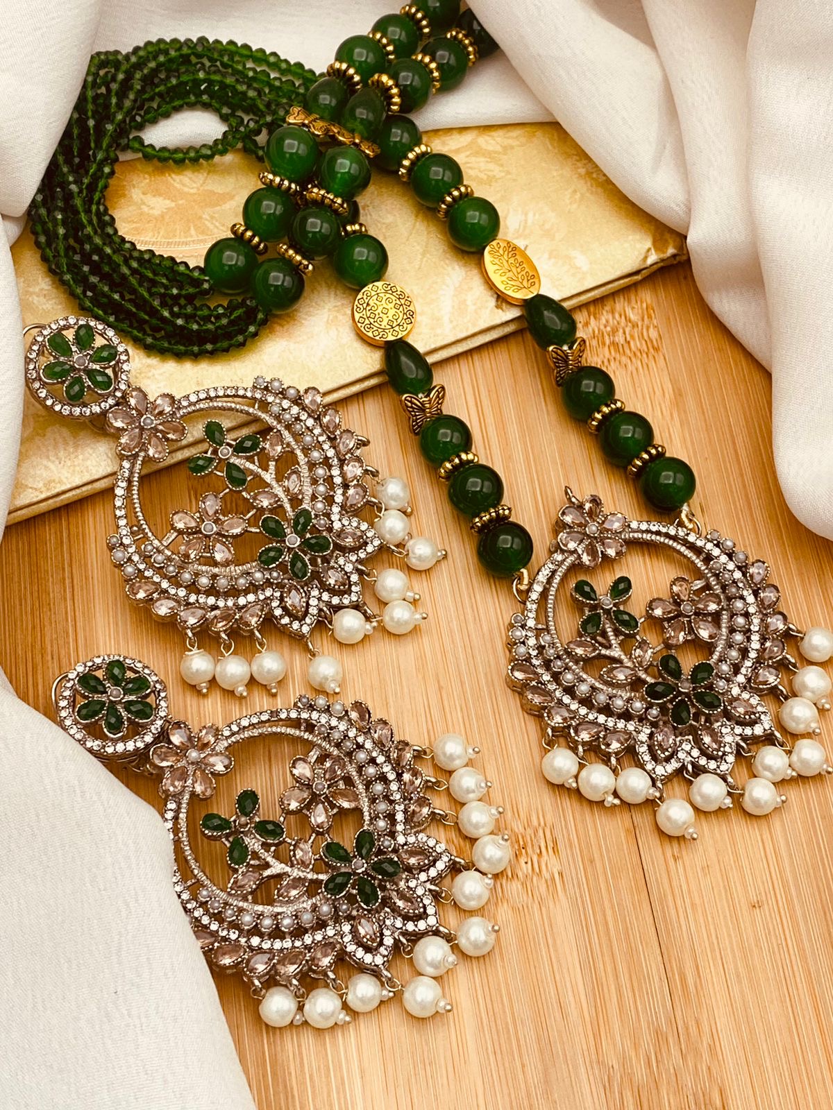 Marjan Traditional Real stones Dilver Maala Set NJ-1222