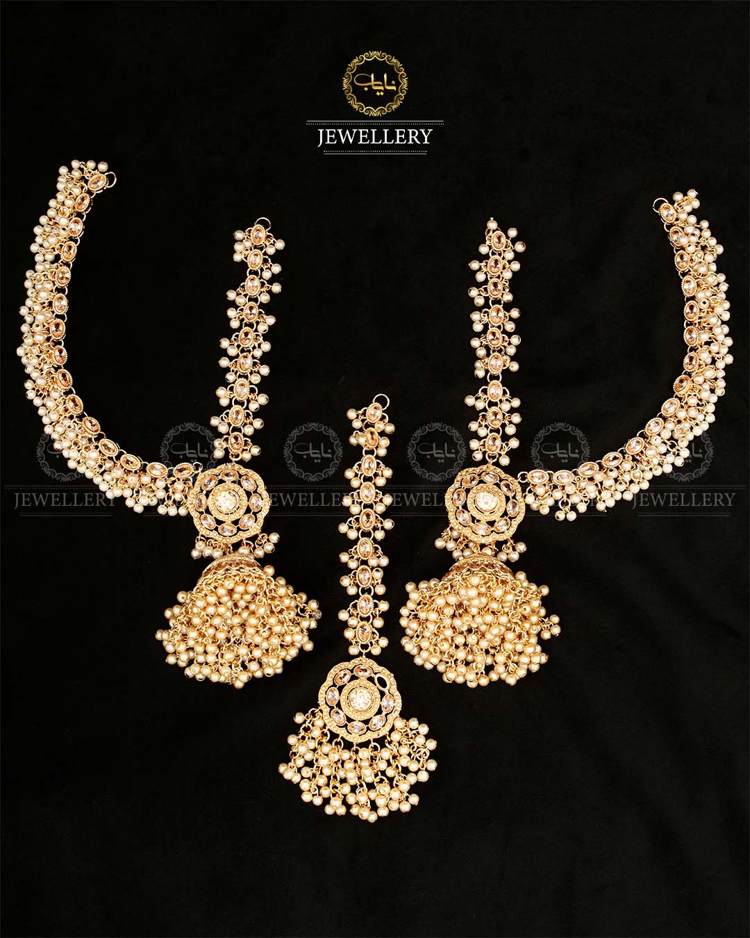 Bahubali Zarcon Earrings with Tika-2898