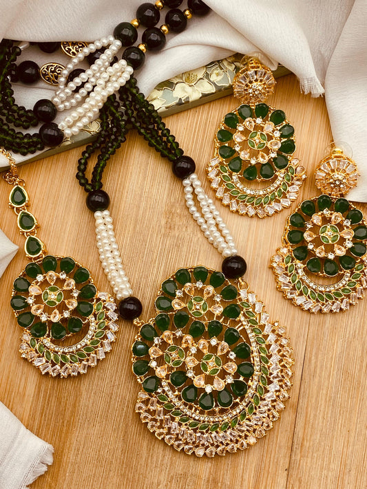 Bloom Zarcon Mala set-2485-Golden Nayab Jewellery