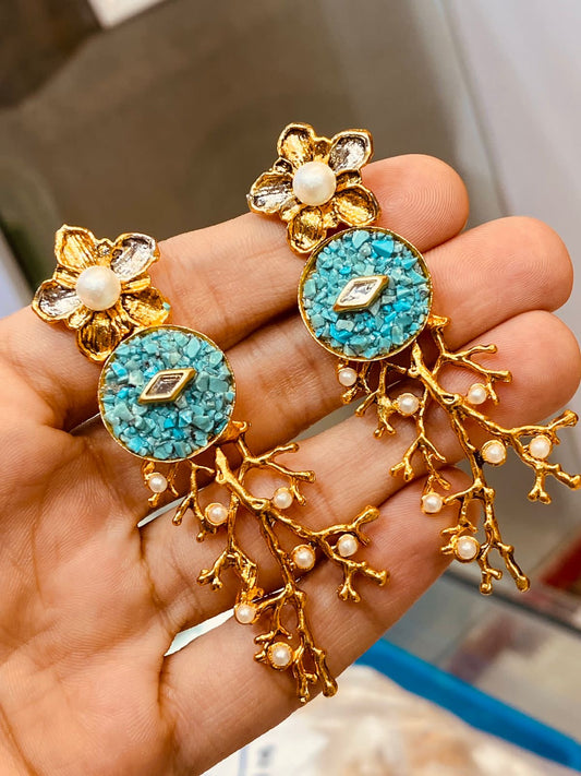 Crush Stone Earrings NJ-1502 Nayab Jewellery