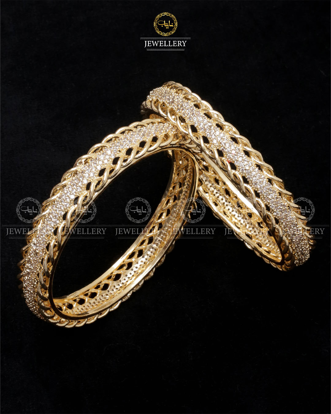 American dimond jarao Bangles (pair)-2452 Nayab Jewellery