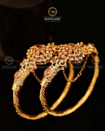 Madrasi Flower openable Bangles (pair)-2929