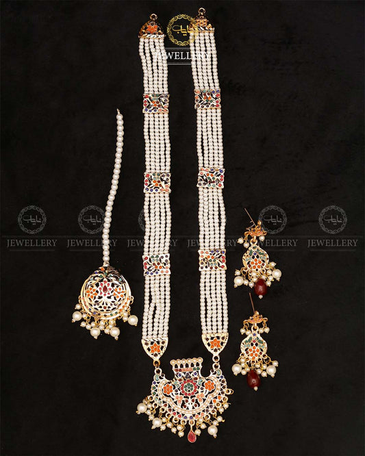 Gold plated Hyedrabadi Mala set-2702 Nayab Jewellery