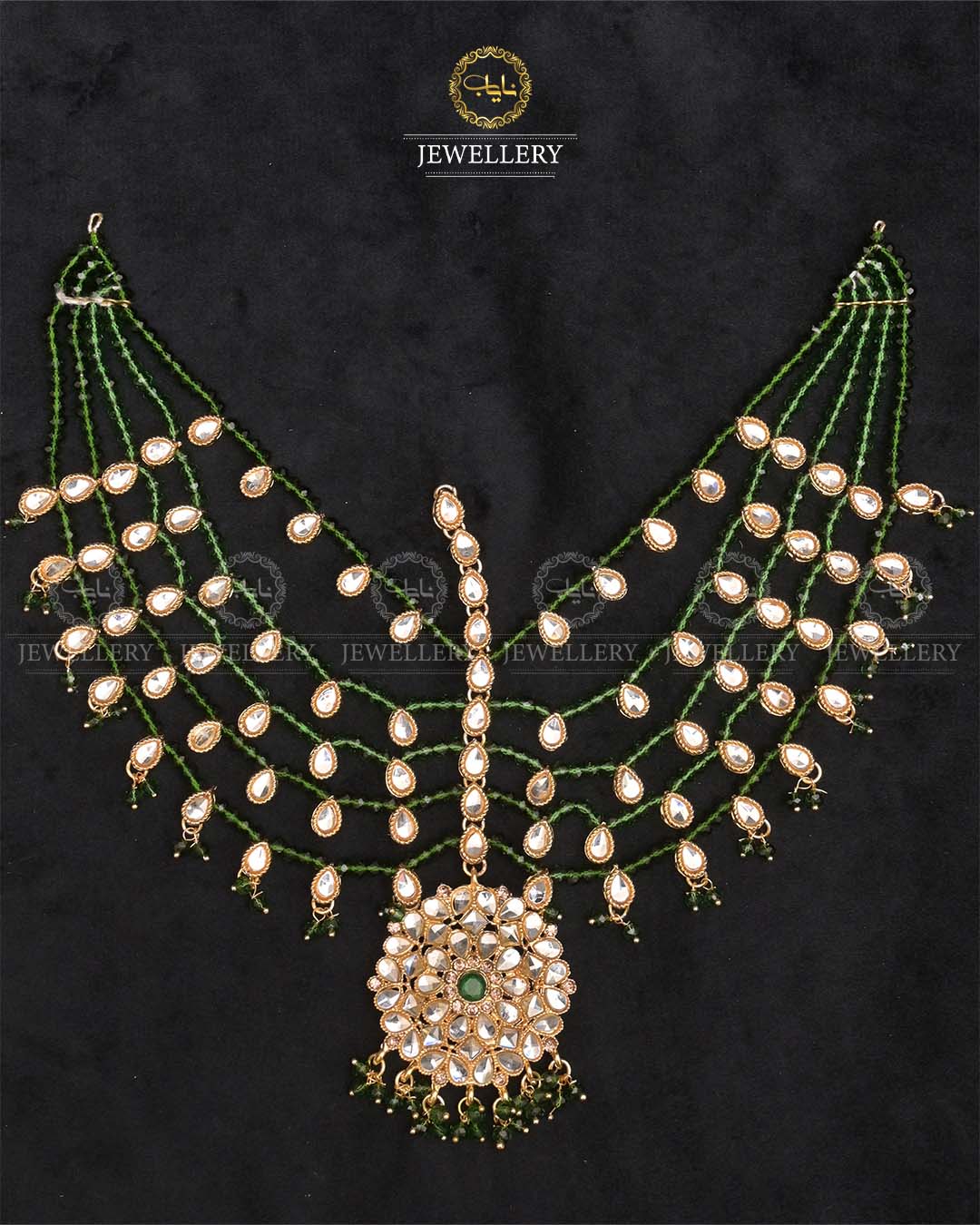 Kundan Full head Matha patti-2420-Golden