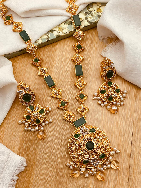 Latest Style Egyptian Mala With Earring NJ-1503 Nayab Jewellery