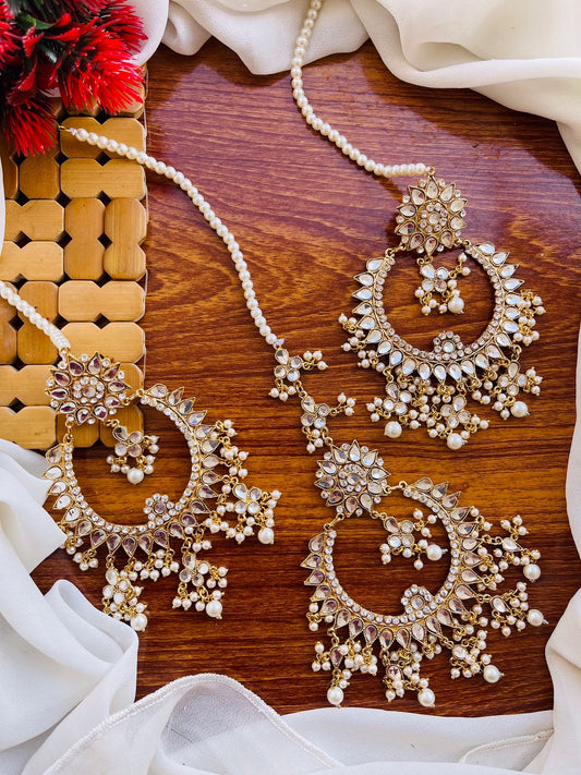 Kundan Baali Tika set-2790 Nayab Jewellery