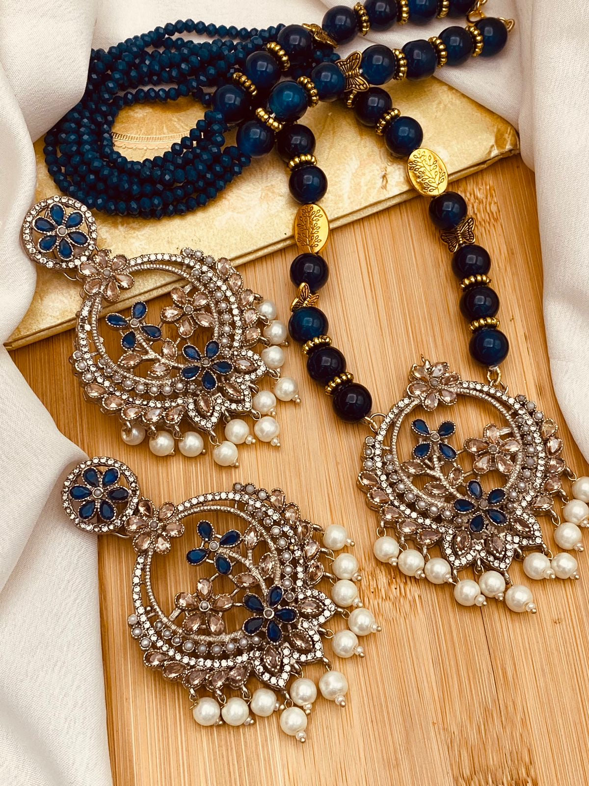 Marjan Traditional Real stones Dilver Maala Set NJ-1222