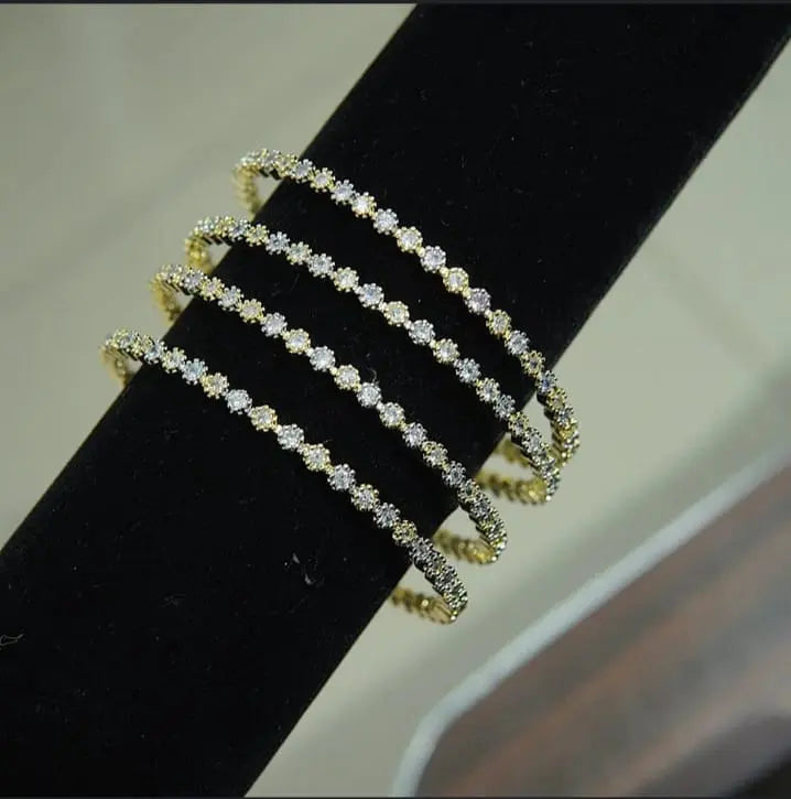 American Diamond 4 pcs Bangles -1944 Nayab Jewellery