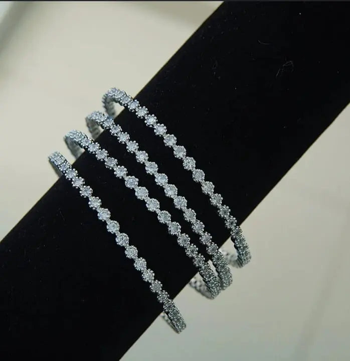 American Diamond 4 pcs Bangles -1944 Nayab Jewellery