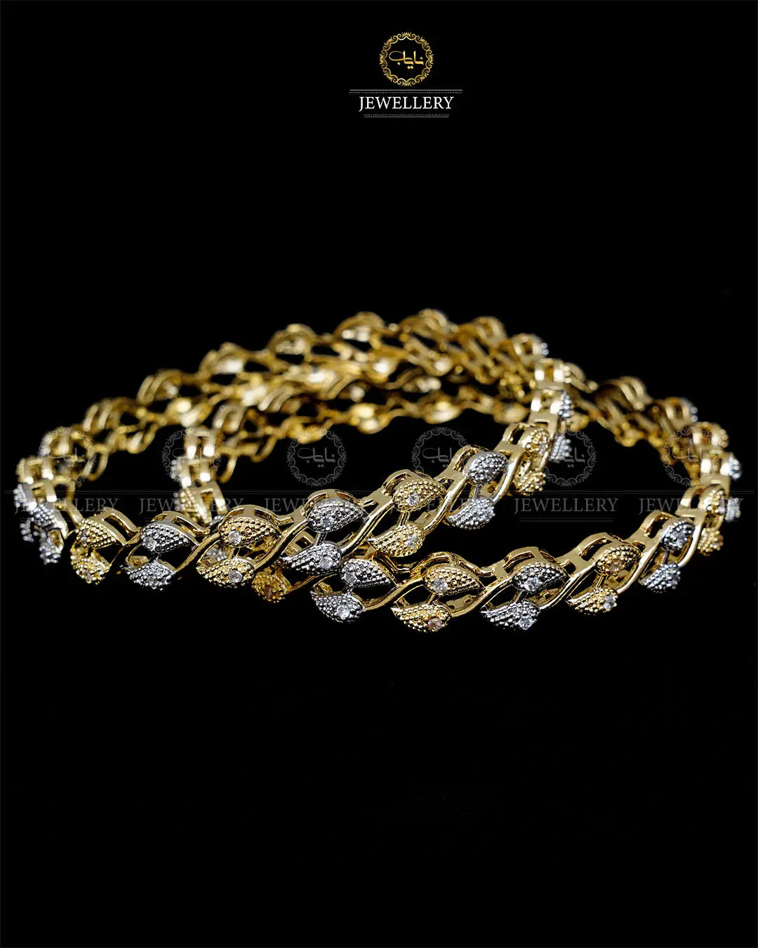 American Dimond Bangles (pair)-1963 Nayab Jewellery