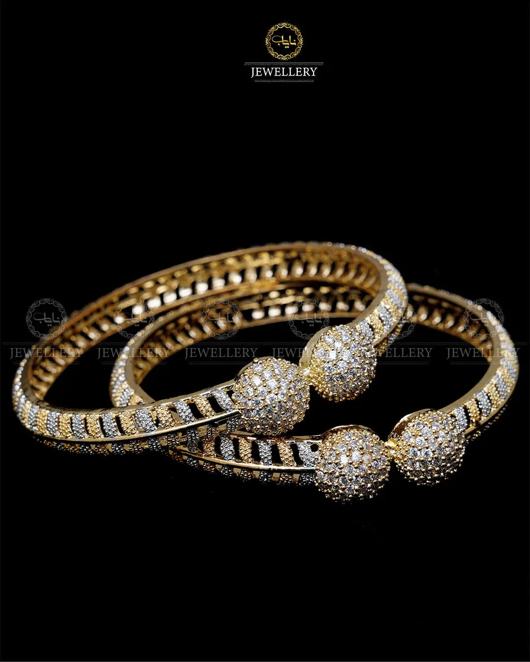 American Dimond Bangles (pair)-1964-G Nayab Jewellery