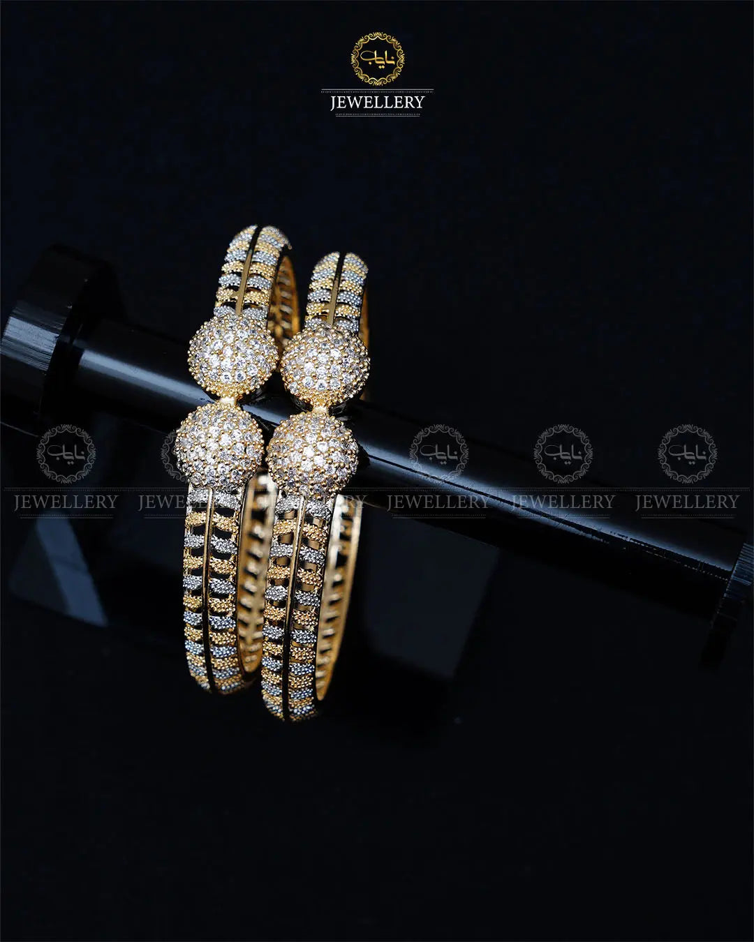 American Dimond Bangles (pair)-1964-G Nayab Jewellery