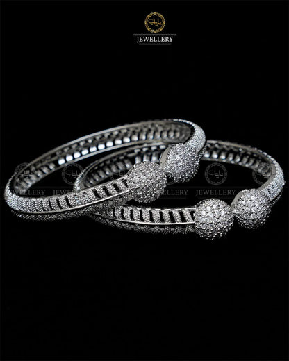 American Dimond Bangles (pair)-1964-Silver Nayab Jewellery