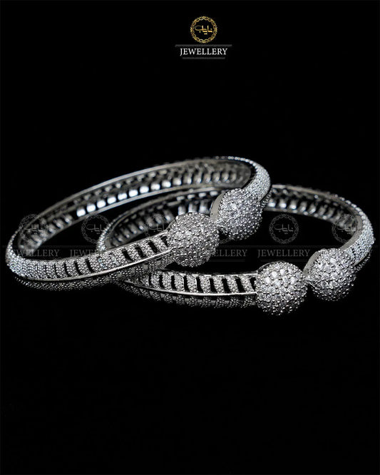American Dimond Bangles (pair)-1964-Silver Nayab Jewellery