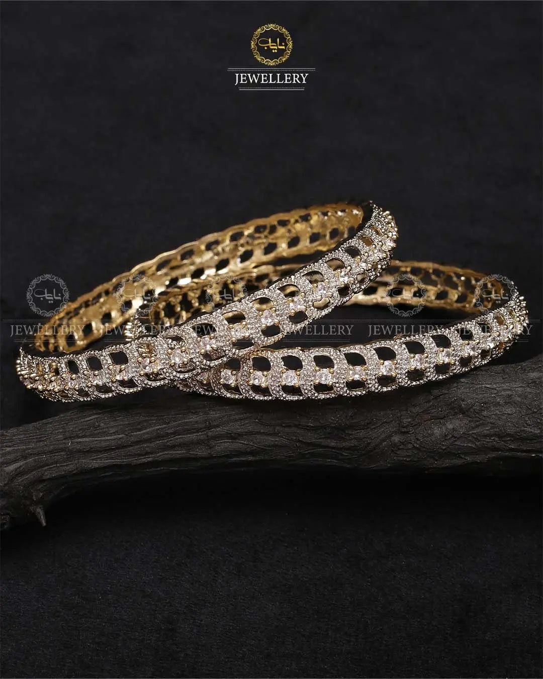 American Dimond Bangles (pair)-2207 Nayab Jewellery