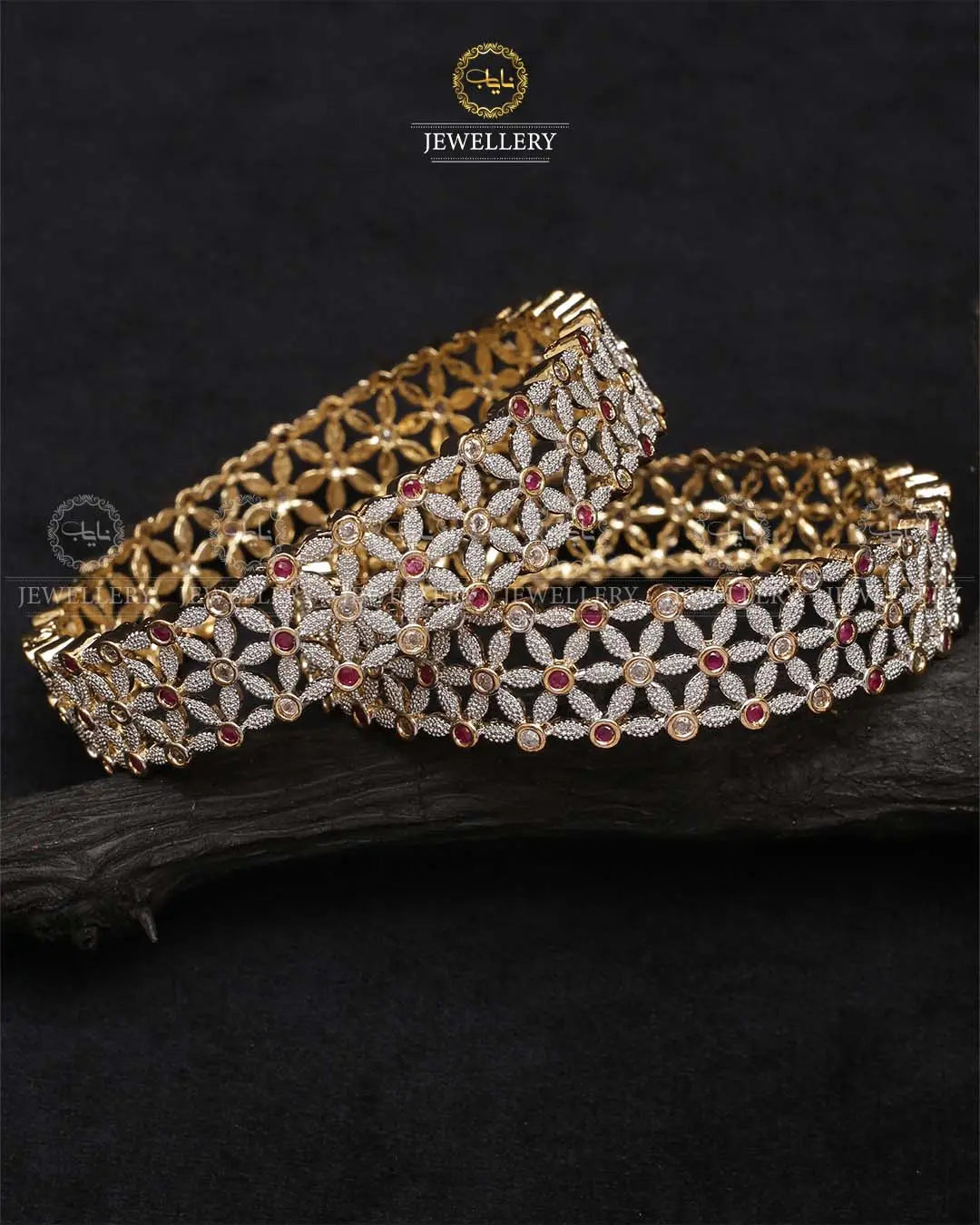 American Dimond Star Bangles (pair)-2208 Nayab Jewellery