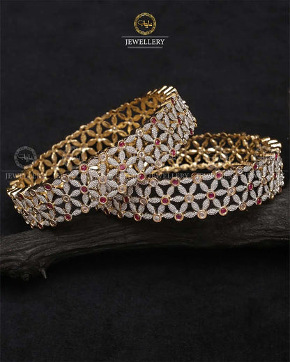 American Dimond Star Bangles (pair)-2208 Nayab Jewellery