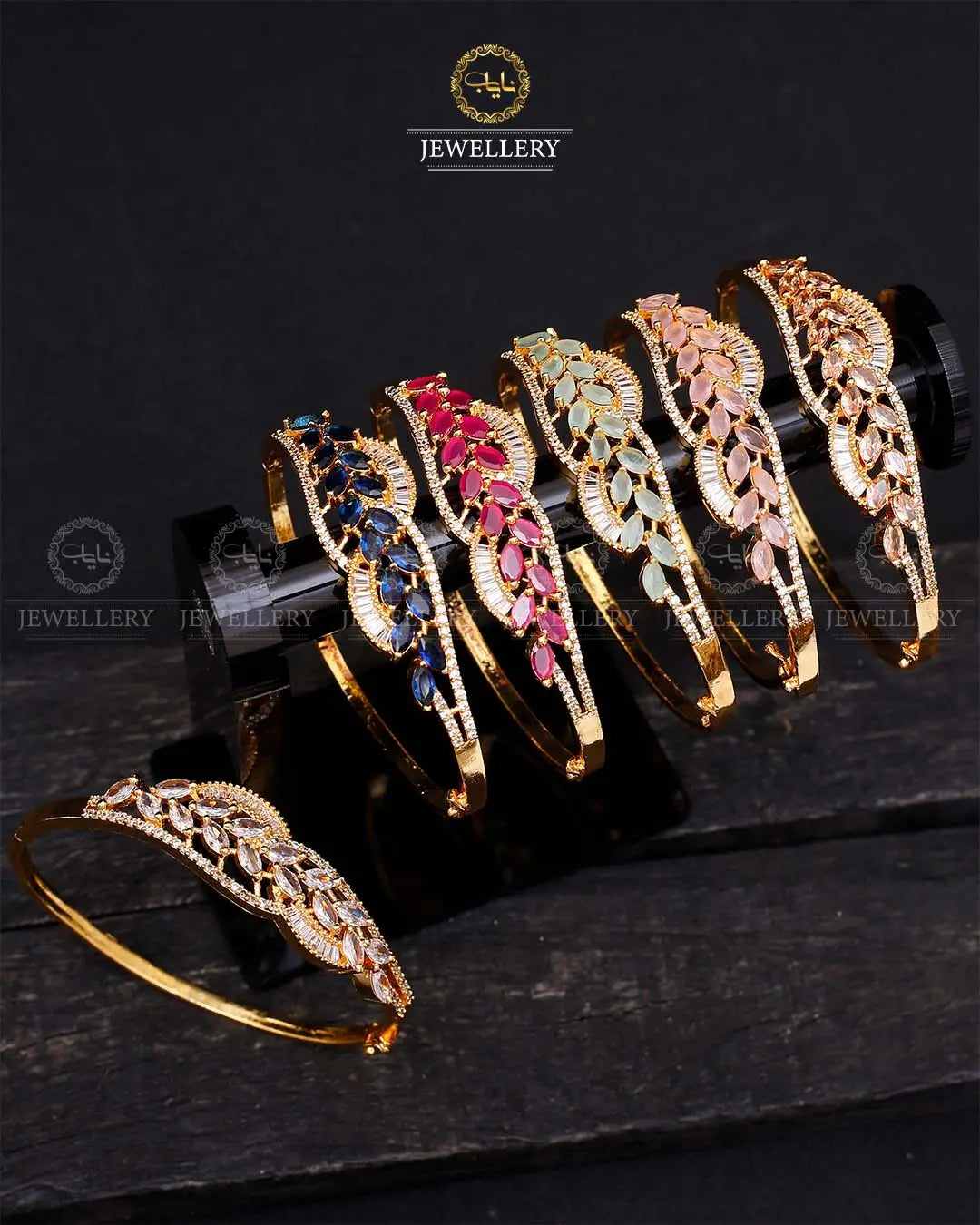 American Dimond openable Bracelet (Each)-2069-Golden Nayab Jewellery