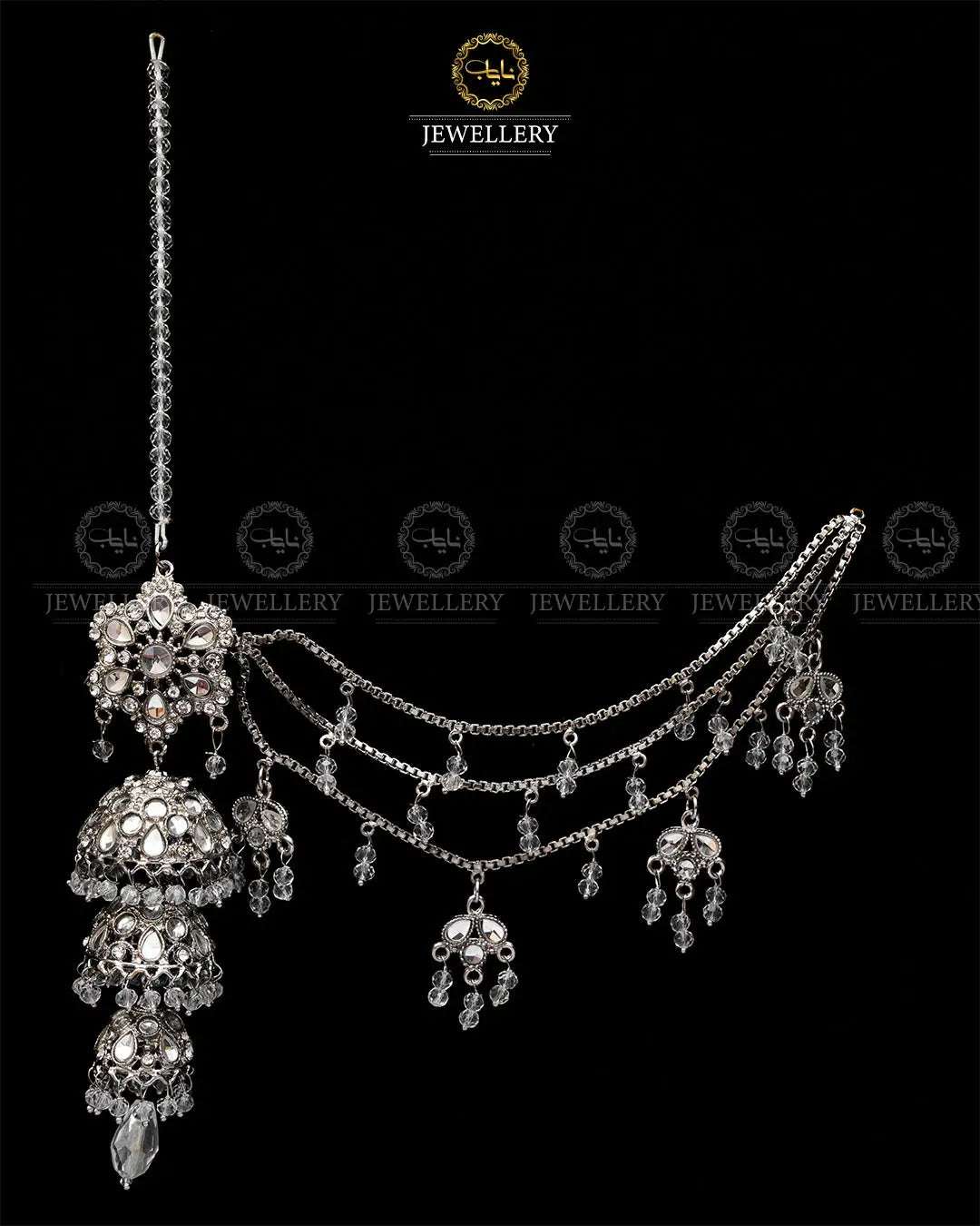 Bahubali 3 Step Jhumka NJ-1275-Silver Nayab Jewellery