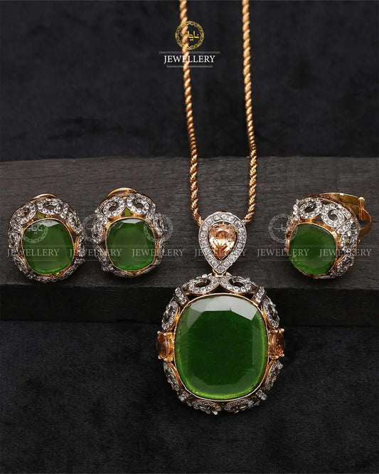 Bloom Jarao With Doublet Stones Combo set -2202 Nayab Jewellery