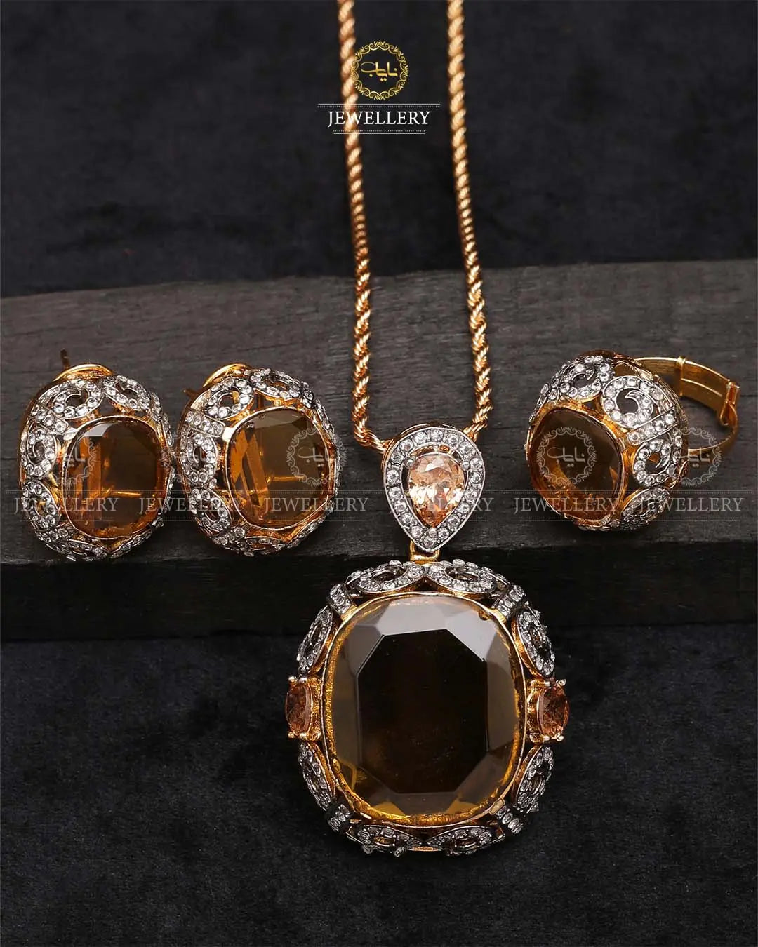 Bloom Jarao With Doublet Stones Combo set -2202 Nayab Jewellery