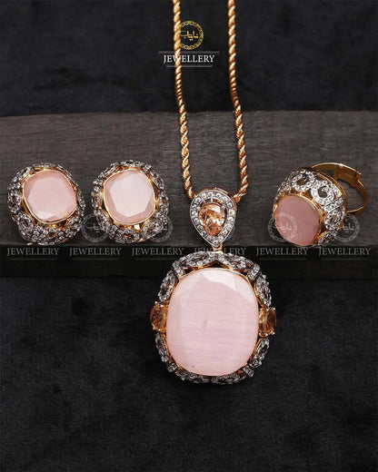 Bloom Jarao With Doublet Stones Combo set -2202 Nayab Jewellery