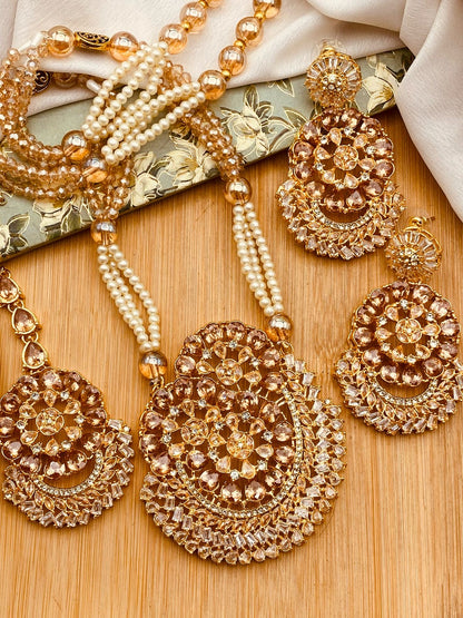 Bloom Zarcon Mala set-2485-Golden Nayab Jewellery