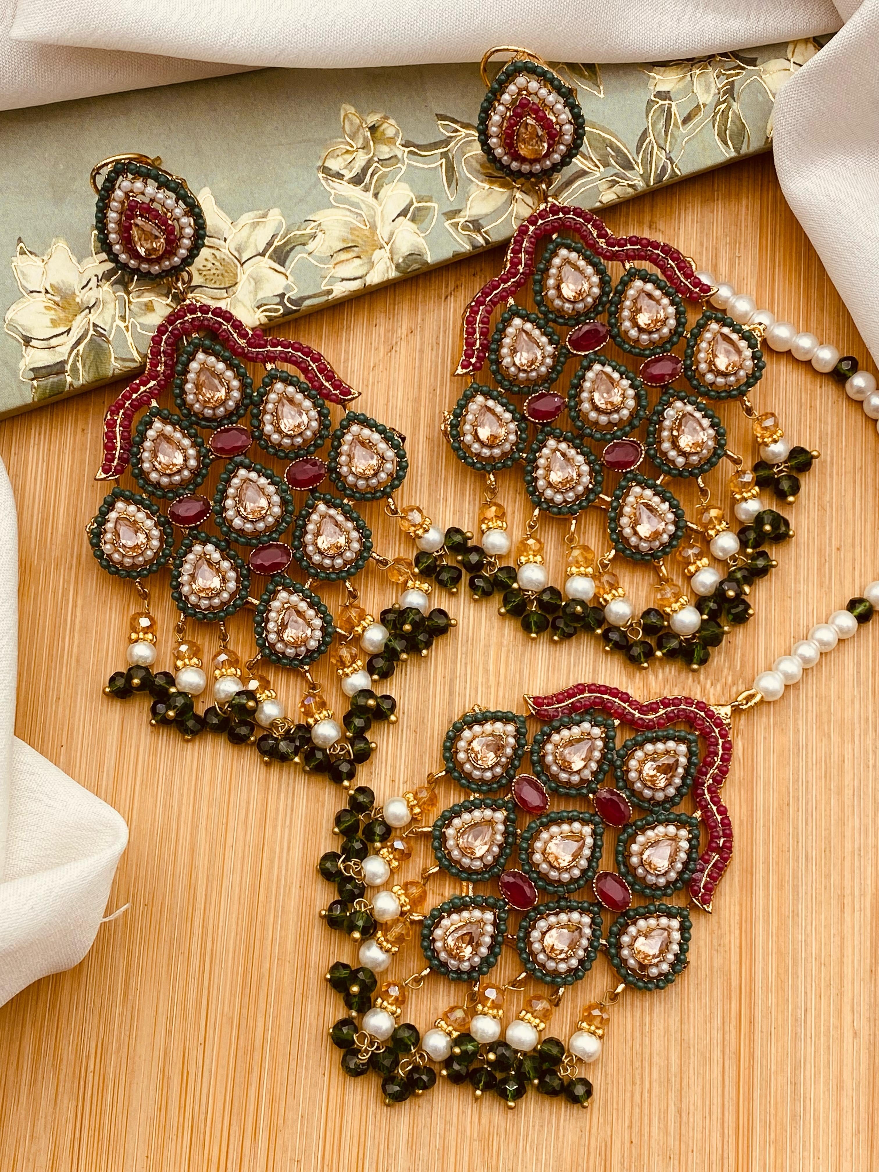 Noratan Earrings Tika set-2531 Nayab Jewellery