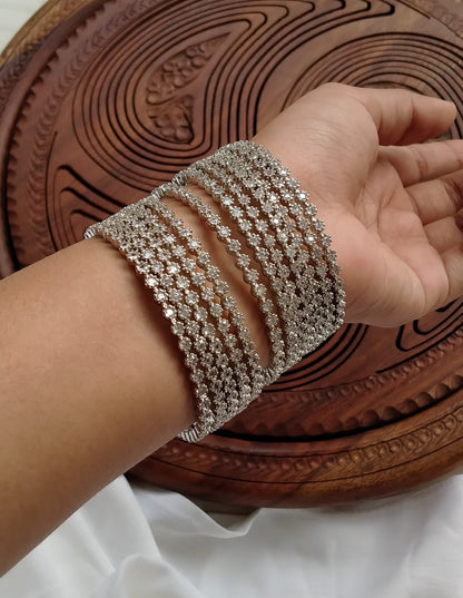 American Diamond 4 pcs Bangles -1944 Nayab Jewellery