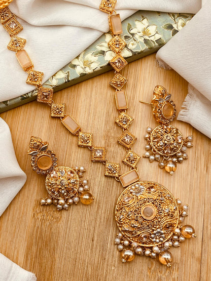 Latest Style Egyptian Mala With Earring NJ-1503 Nayab Jewellery