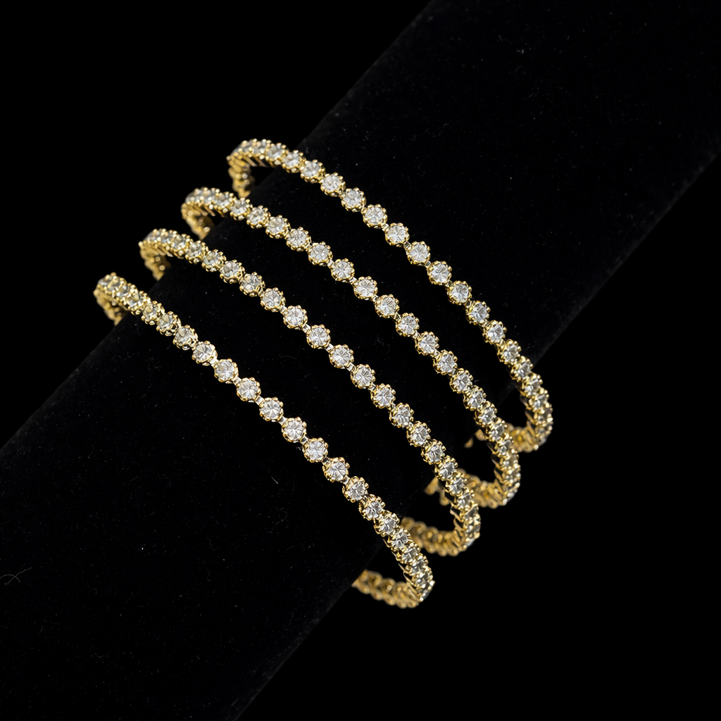 American Diamond 4 pcs Bangles -1944