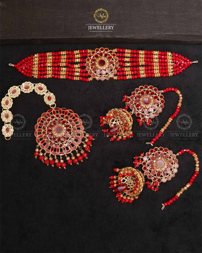 Casting chokar set with Big size tika & jhumka-2298 Nayab Jewellery