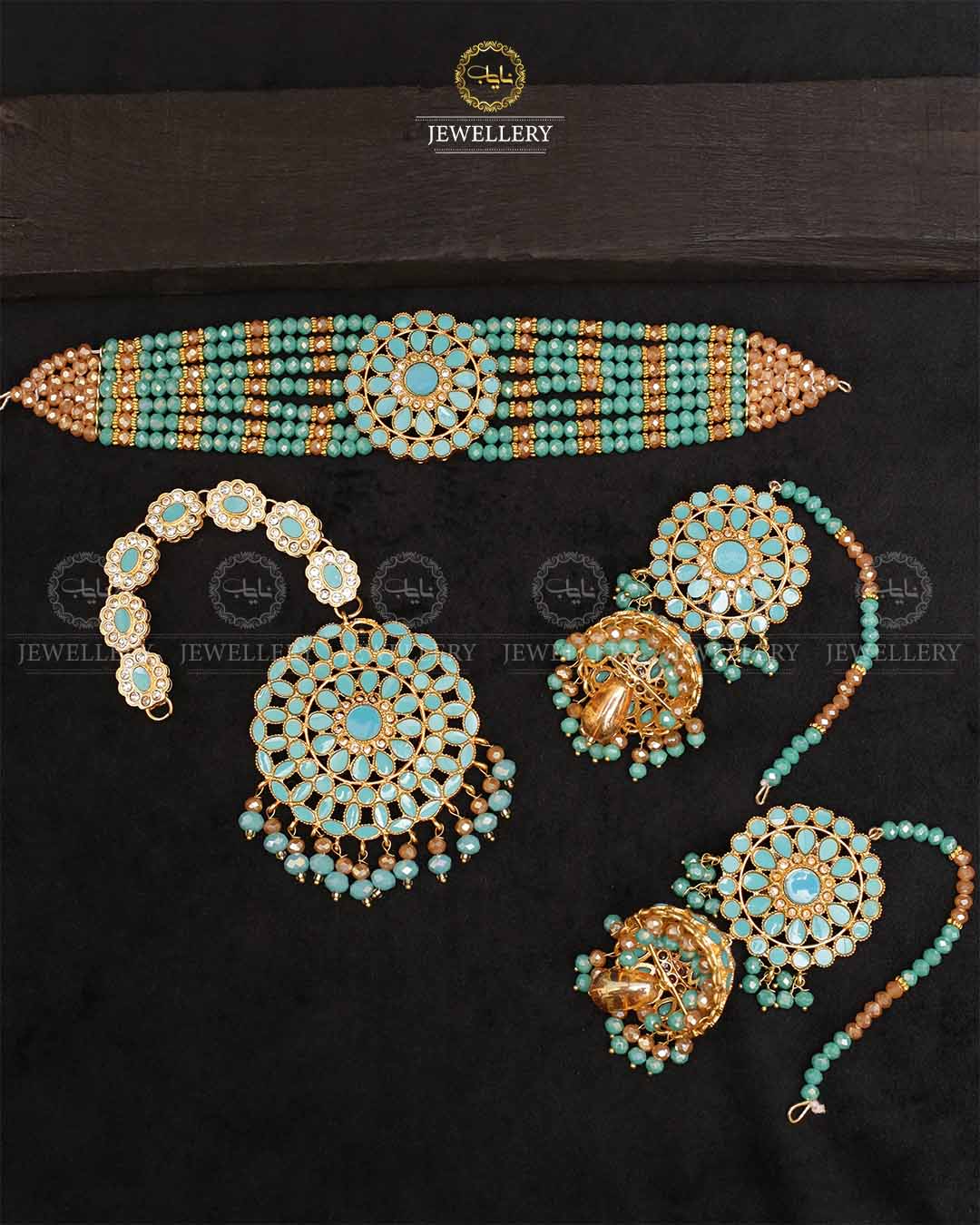 Casting chokar set with Big size tika & jhumka-2298 Nayab Jewellery
