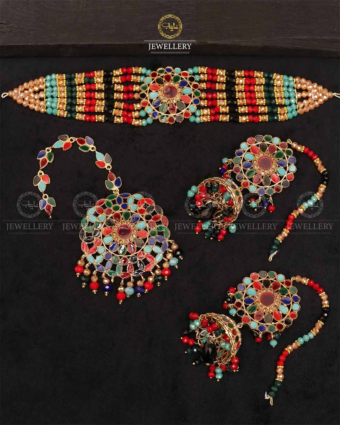 Casting chokar set with Big size tika & jhumka-2298 Nayab Jewellery
