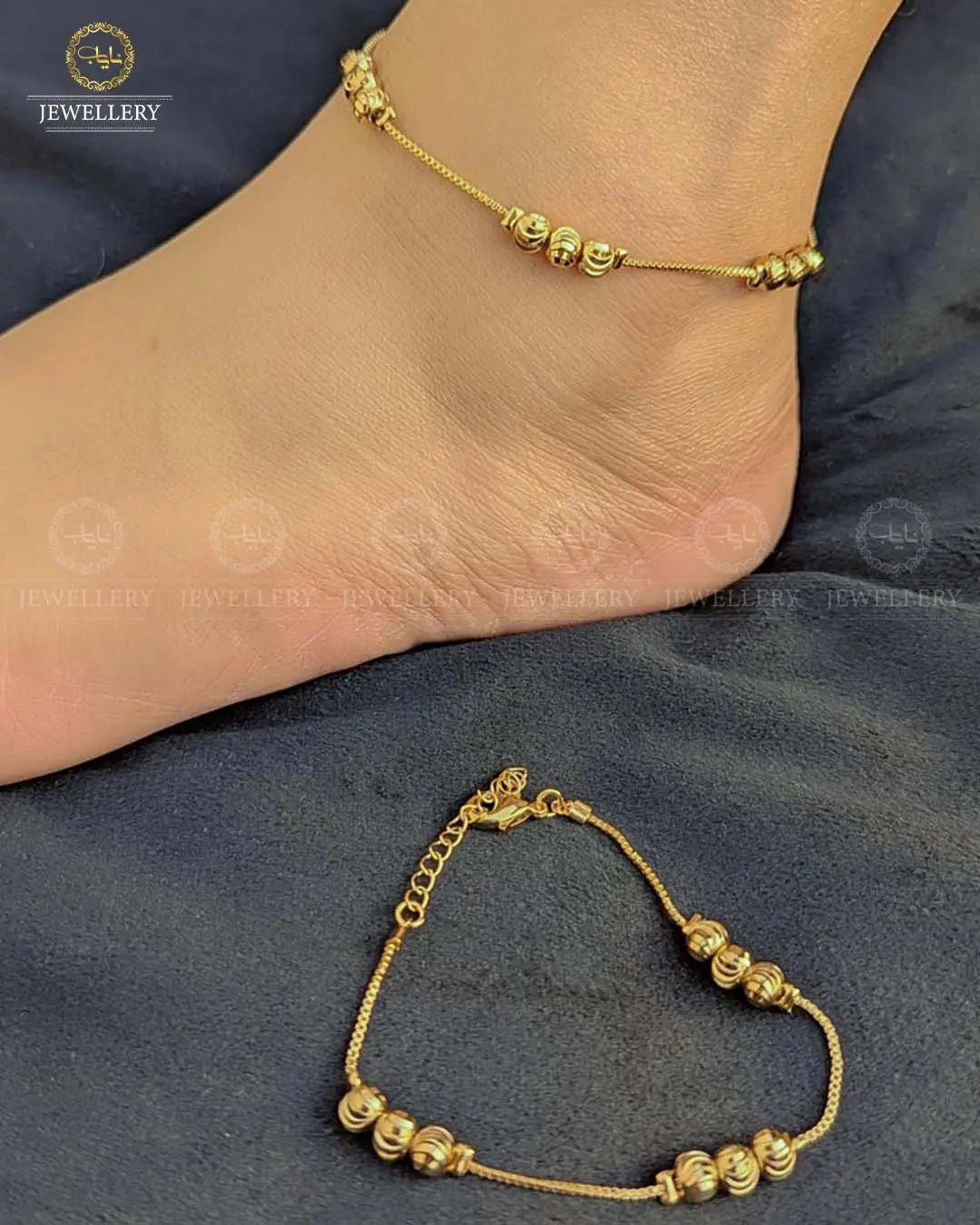 China Gold Anklet (pair)-2391 Nayab Jewellery