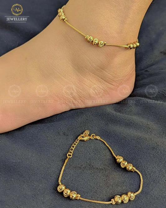 China Gold Anklet (pair)-2391 Nayab Jewellery