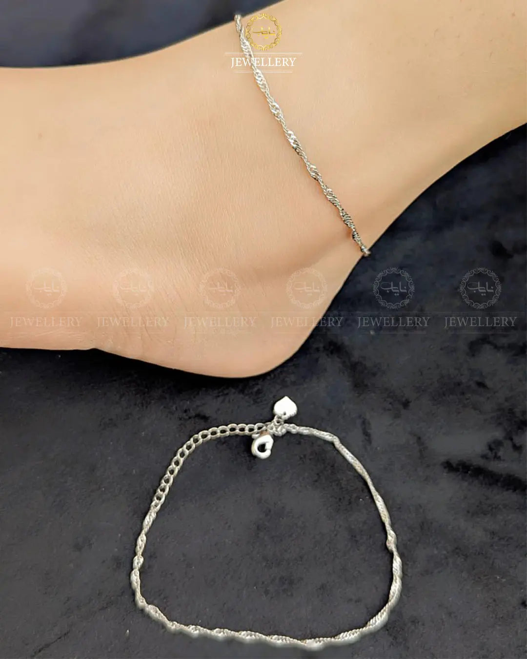 China Gold Anklet (pair)-2393 Nayab Jewellery
