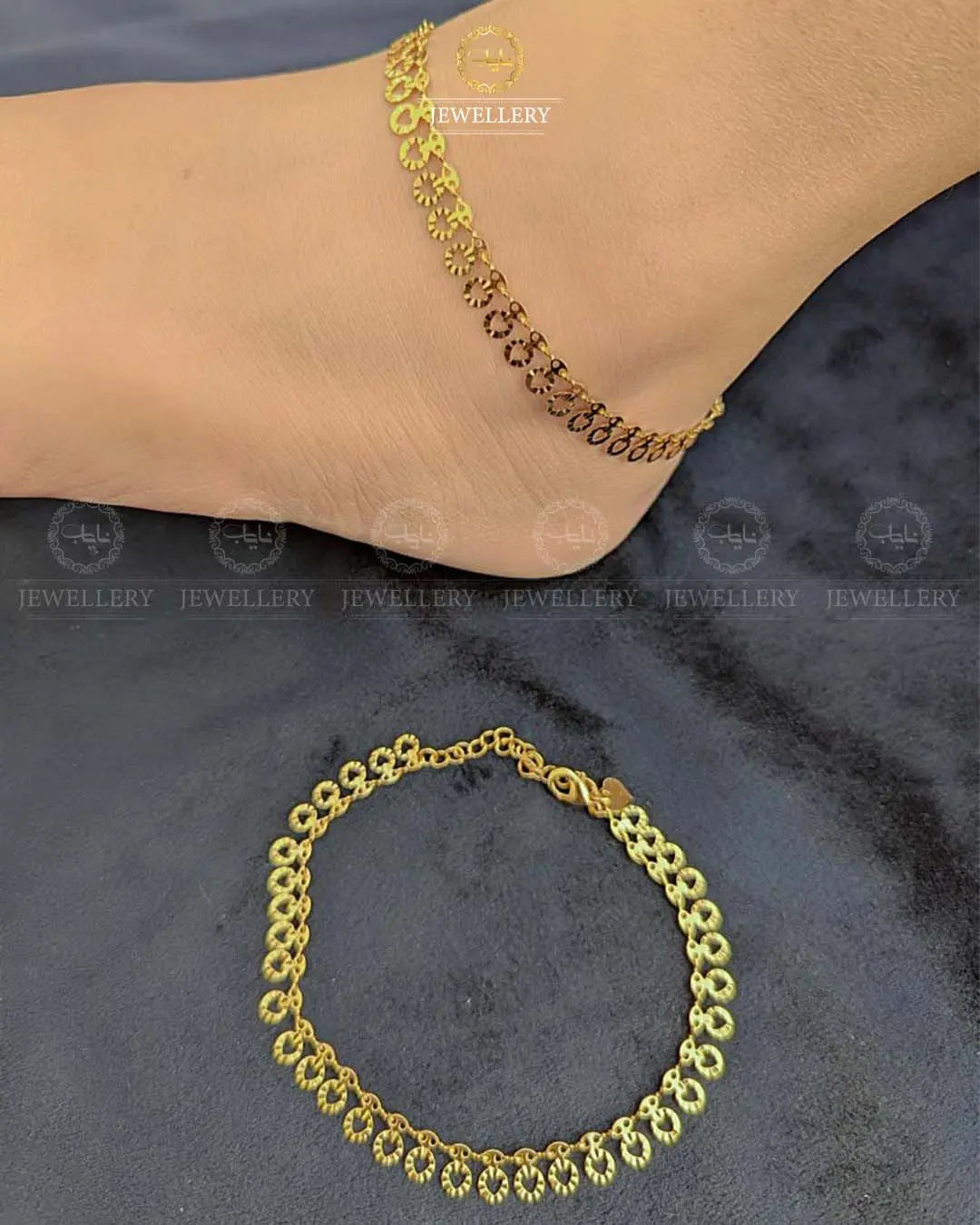 China Gold Anklet (pair)-2398 Nayab Jewellery