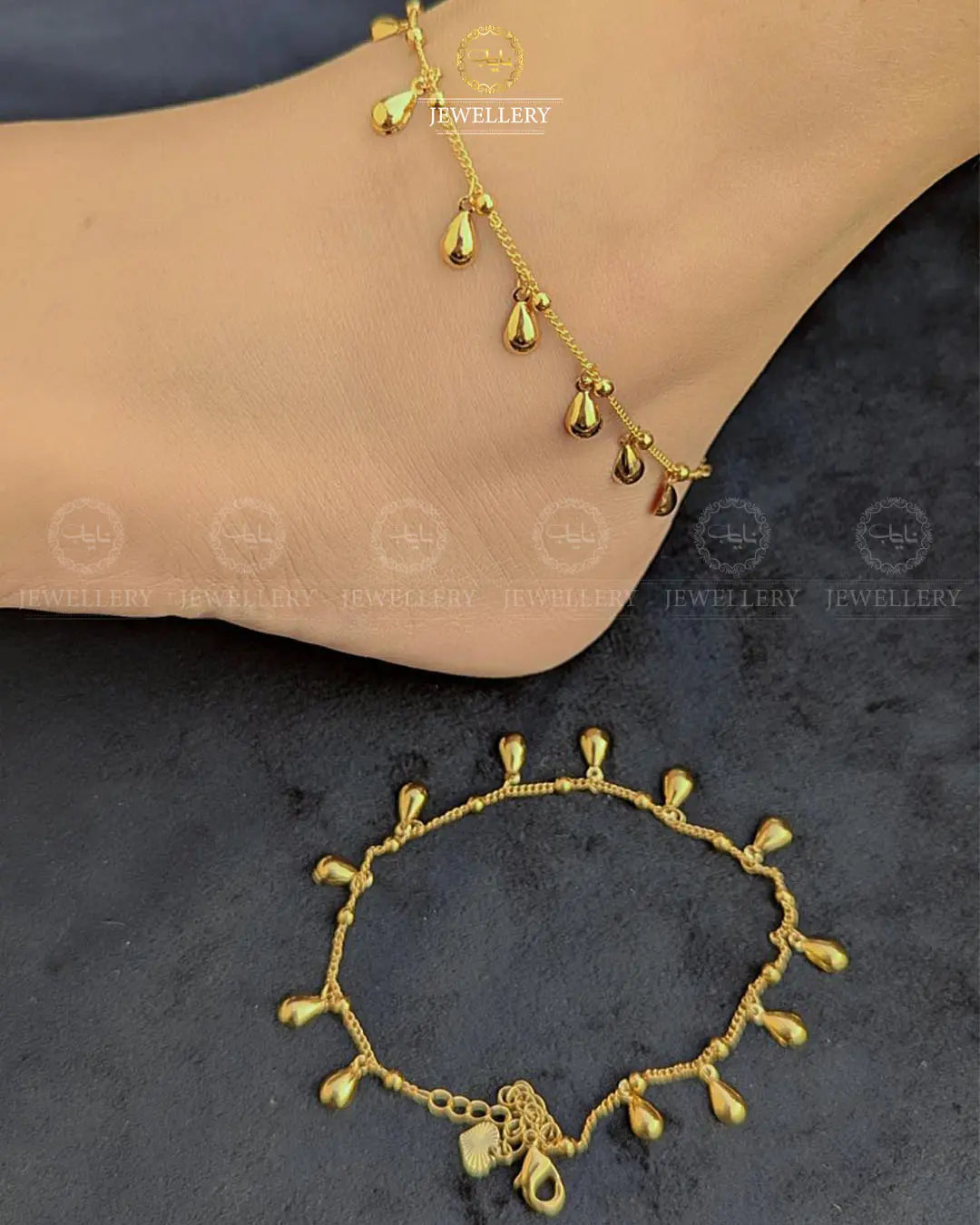 China Gold Anklet (pair)-2399 Nayab Jewellery