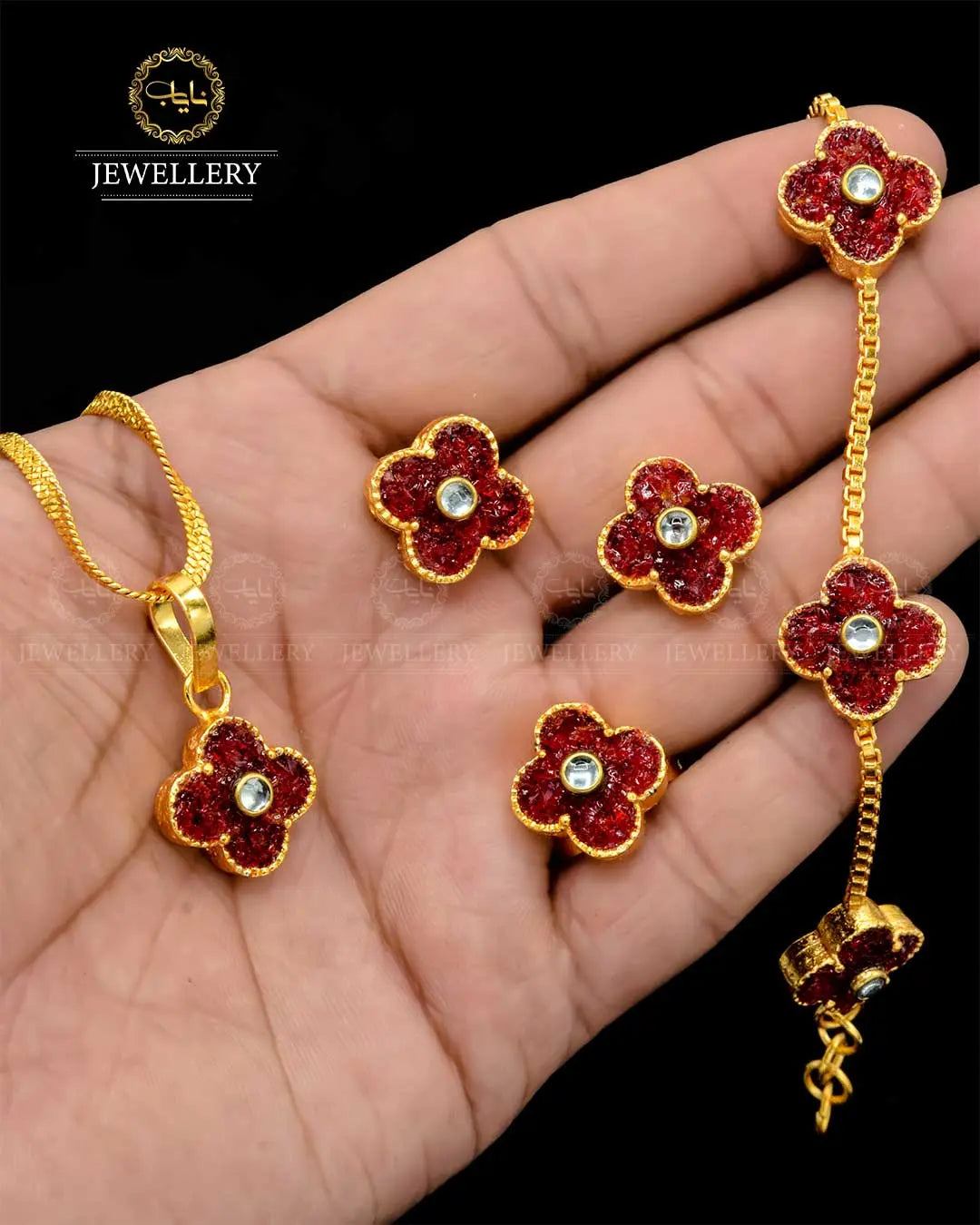 Crush Locket Combo set With chain NJ-1819 Nayab Jewellery