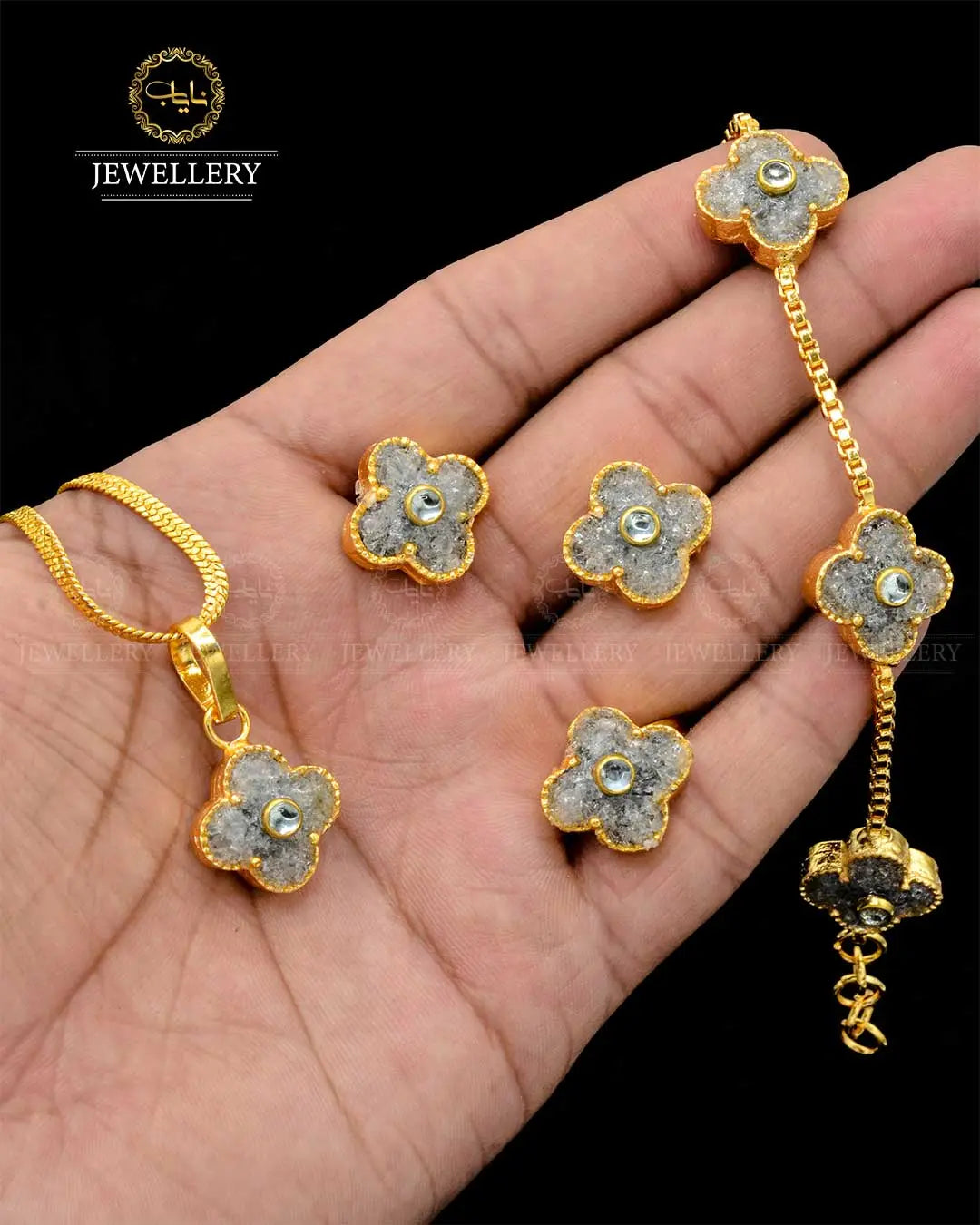 Crush Locket Combo set With chain NJ-1819 Nayab Jewellery